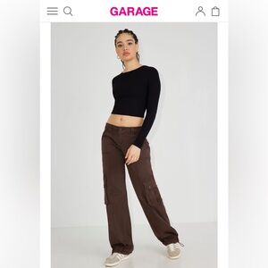 GARAGE brown Chicago Low Rise Cargo Pant Junior sz 3 Retail $70